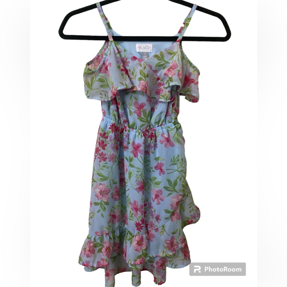 Girls cold shoulder floral print